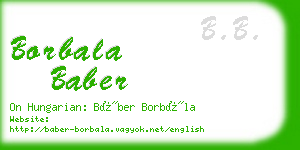 borbala baber business card